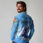 Ocean Spirit of Panama Long Sleeve Polo Shirt Anchored in Panamanian Pride - Aussie Hoodie