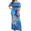 Ocean Spirit of Panama Off Shoulder Maxi Dress Anchored in Panamanian Pride - Aussie Hoodie