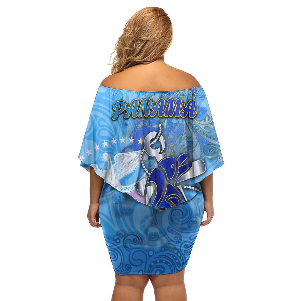 Ocean Spirit of Panama Off Shoulder Short Dress Anchored in Panamanian Pride - Aussie Hoodie