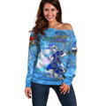 Ocean Spirit of Panama Off Shoulder Sweater Anchored in Panamanian Pride - Aussie Hoodie