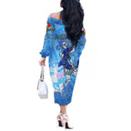 Ocean Spirit of Panama Off The Shoulder Long Sleeve Dress Anchored in Panamanian Pride - Aussie Hoodie