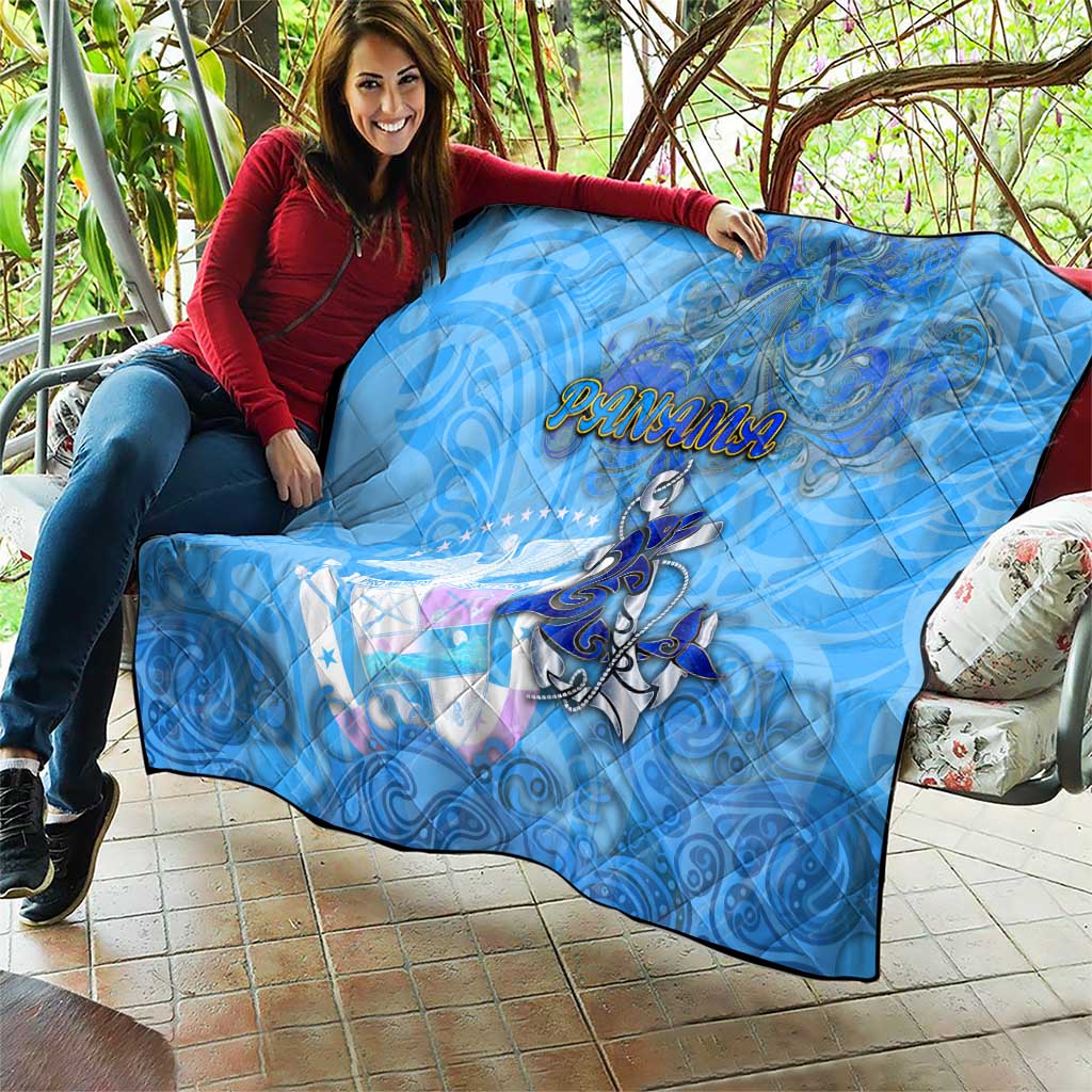 Ocean Spirit of Panama Quilt Anchored in Panamanian Pride - Aussie Hoodie