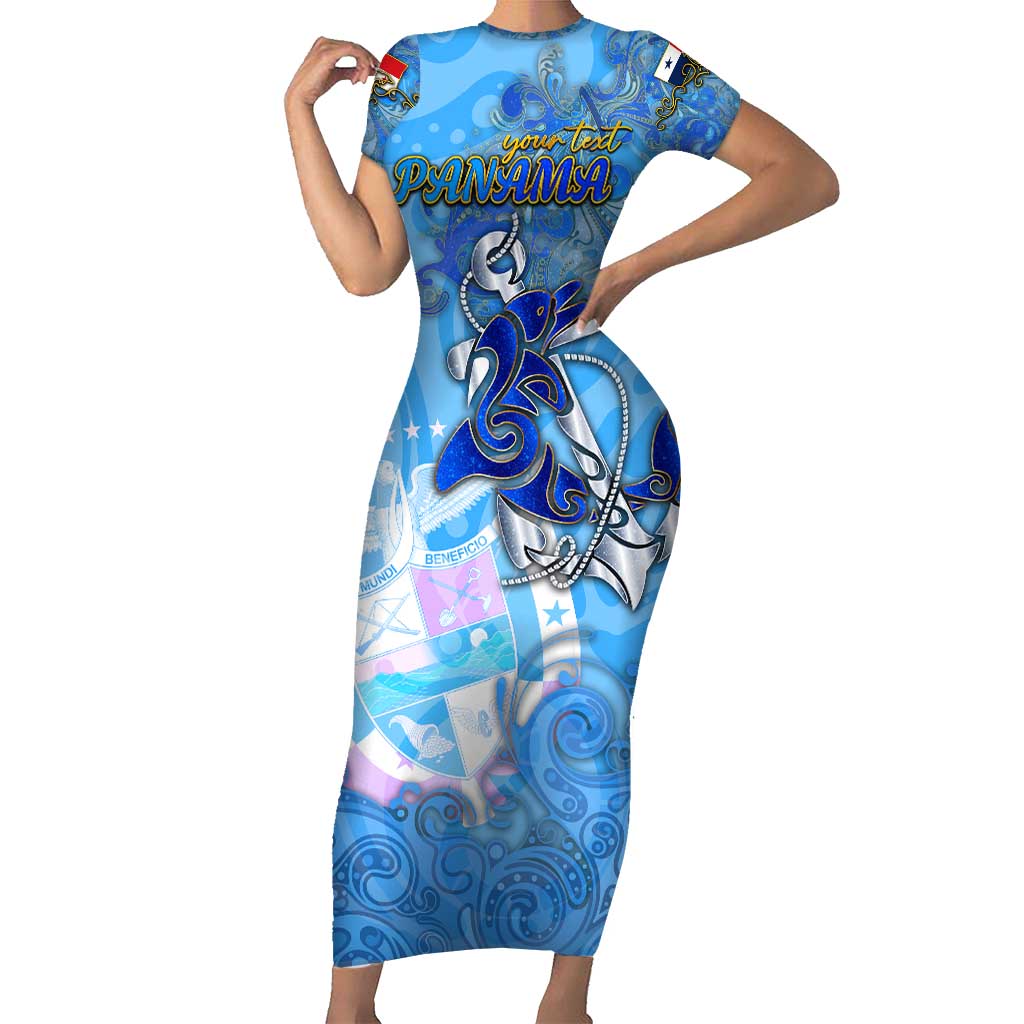 Ocean Spirit of Panama Short Sleeve Bodycon Dress Anchored in Panamanian Pride - Aussie Hoodie