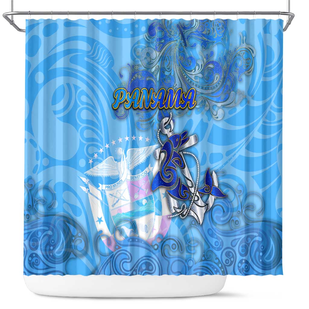 Ocean Spirit of Panama Shower Curtain Anchored in Panamanian Pride - Aussie Hoodie