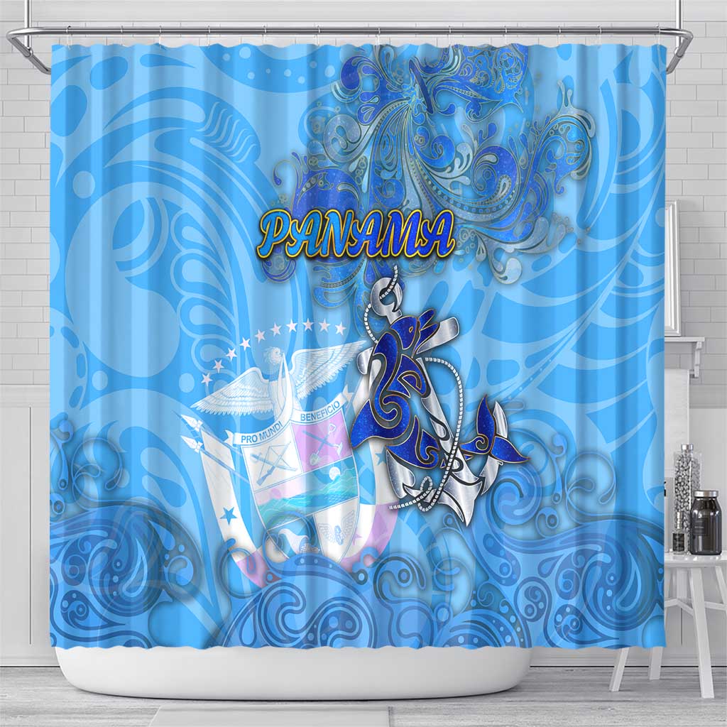 Ocean Spirit of Panama Shower Curtain Anchored in Panamanian Pride - Aussie Hoodie