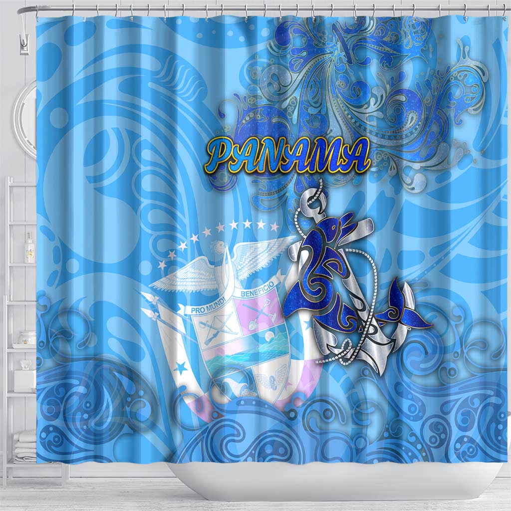 Ocean Spirit of Panama Shower Curtain Anchored in Panamanian Pride - Aussie Hoodie