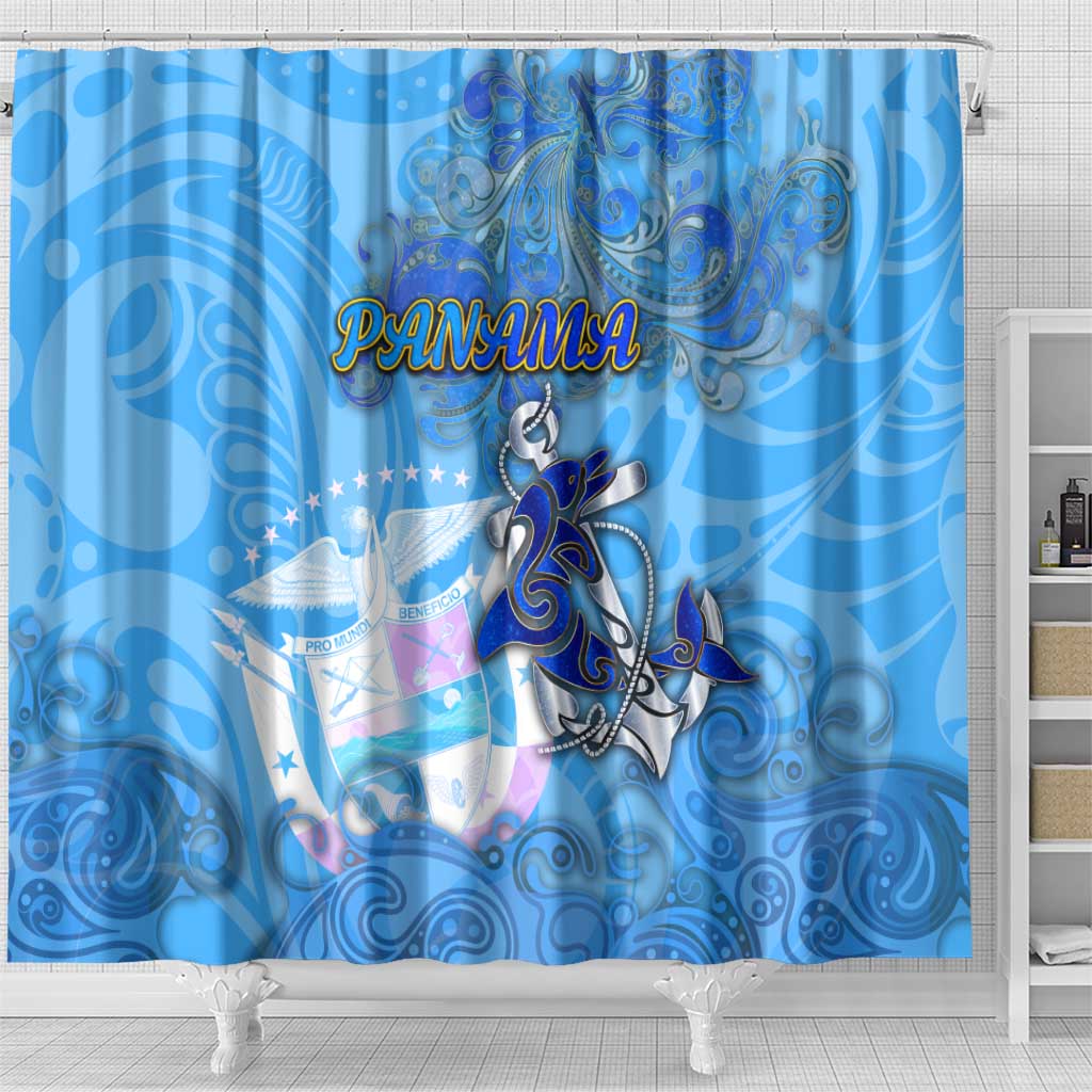 Ocean Spirit of Panama Shower Curtain Anchored in Panamanian Pride - Aussie Hoodie