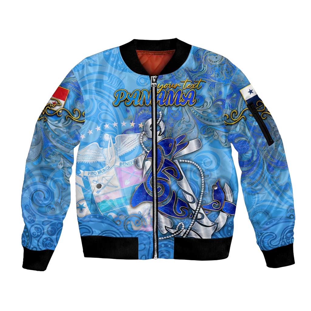 Ocean Spirit of Panama Sleeve Zip Bomber Jacket Anchored in Panamanian Pride - Aussie Hoodie