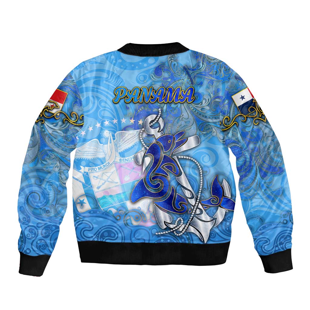 Ocean Spirit of Panama Sleeve Zip Bomber Jacket Anchored in Panamanian Pride - Aussie Hoodie