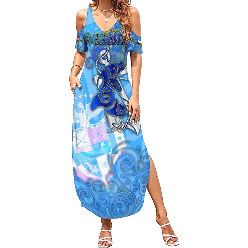 Ocean Spirit of Panama Summer Maxi Dress Anchored in Panamanian Pride - Aussie Hoodie