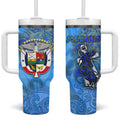 Ocean Spirit of Panama Tumbler With Handle Anchored in Panamanian Pride - Aussie Hoodie