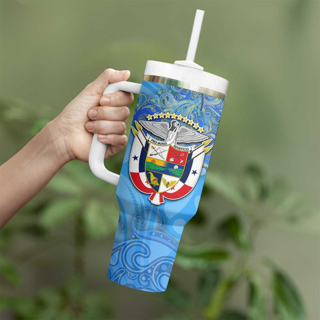 Ocean Spirit of Panama Tumbler With Handle Anchored in Panamanian Pride - Aussie Hoodie