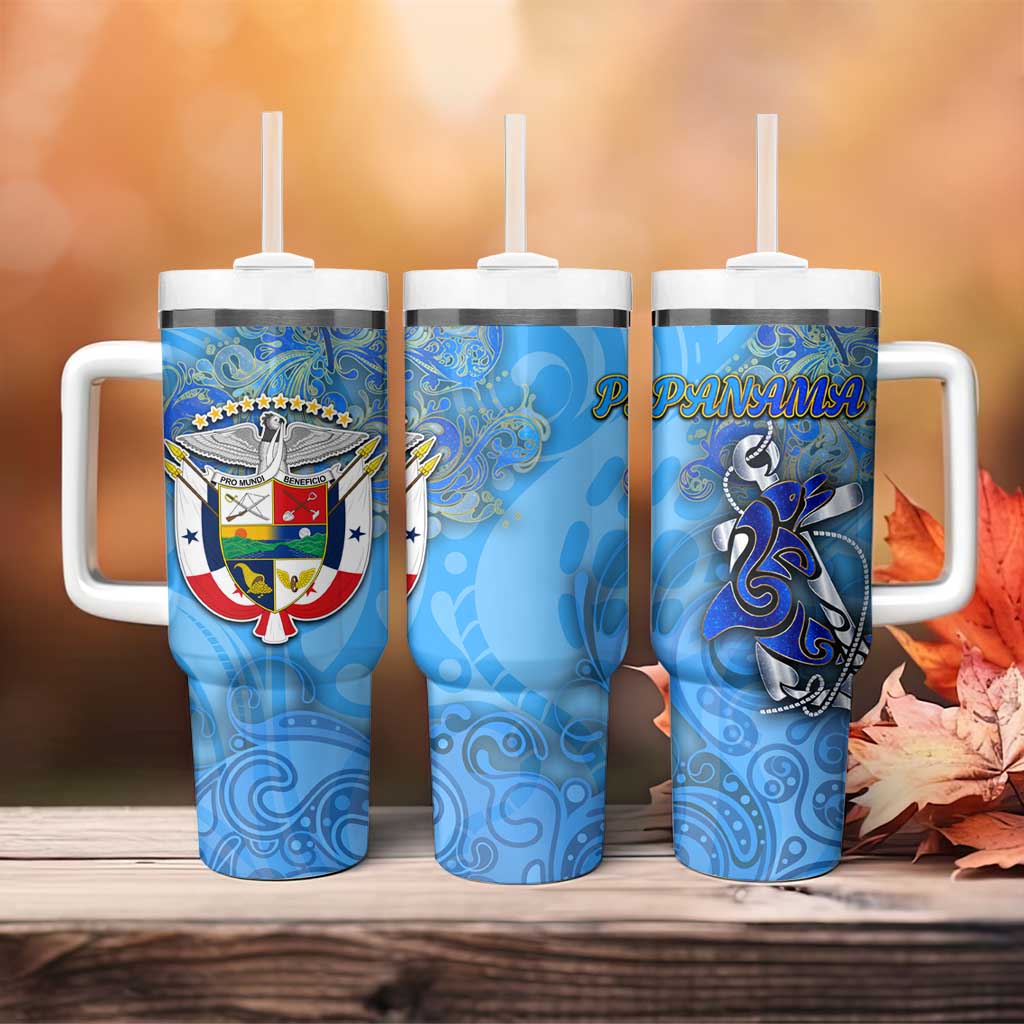 Ocean Spirit of Panama Tumbler With Handle Anchored in Panamanian Pride - Aussie Hoodie