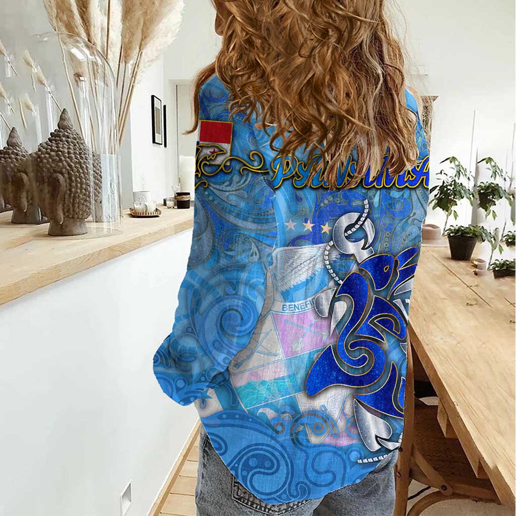 Ocean Spirit of Panama Women Casual Shirt Anchored in Panamanian Pride - Aussie Hoodie