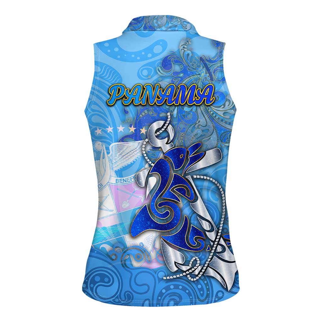 Ocean Spirit of Panama Women Sleeveless Polo Shirt Anchored in Panamanian Pride - Aussie Hoodie