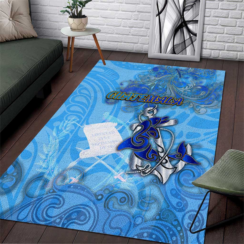 Ocean Spirit of Guatemala Area Rug Anchored in Guatemalan Pride - Aussie Hoodie