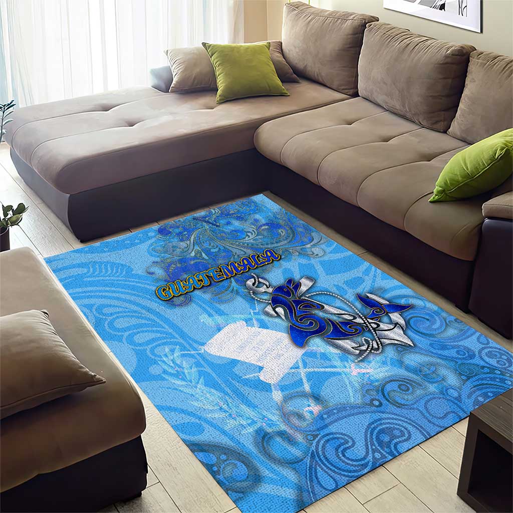 Ocean Spirit of Guatemala Area Rug Anchored in Guatemalan Pride - Aussie Hoodie