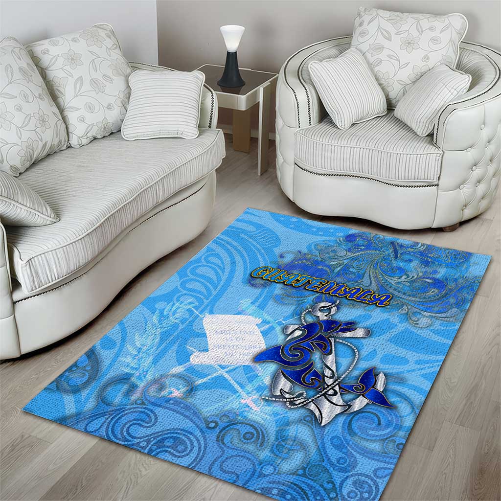 Ocean Spirit of Guatemala Area Rug Anchored in Guatemalan Pride - Aussie Hoodie
