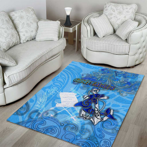 Ocean Spirit of Guatemala Area Rug Anchored in Guatemalan Pride - Aussie Hoodie