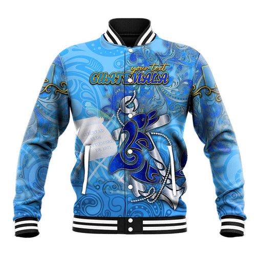 Ocean Spirit of Guatemala Baseball Jacket Anchored in Guatemalan Pride - Aussie Hoodie
