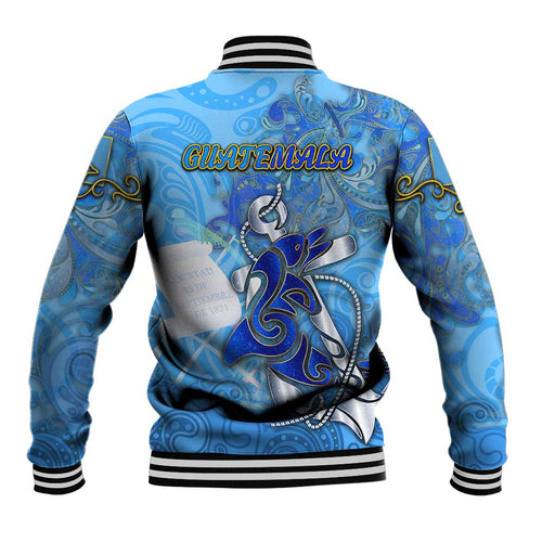 Ocean Spirit of Guatemala Baseball Jacket Anchored in Guatemalan Pride - Aussie Hoodie