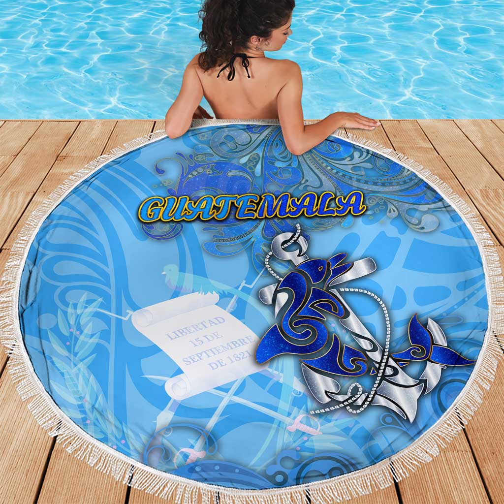 Ocean Spirit of Guatemala Beach Blanket Anchored in Guatemalan Pride - Aussie Hoodie