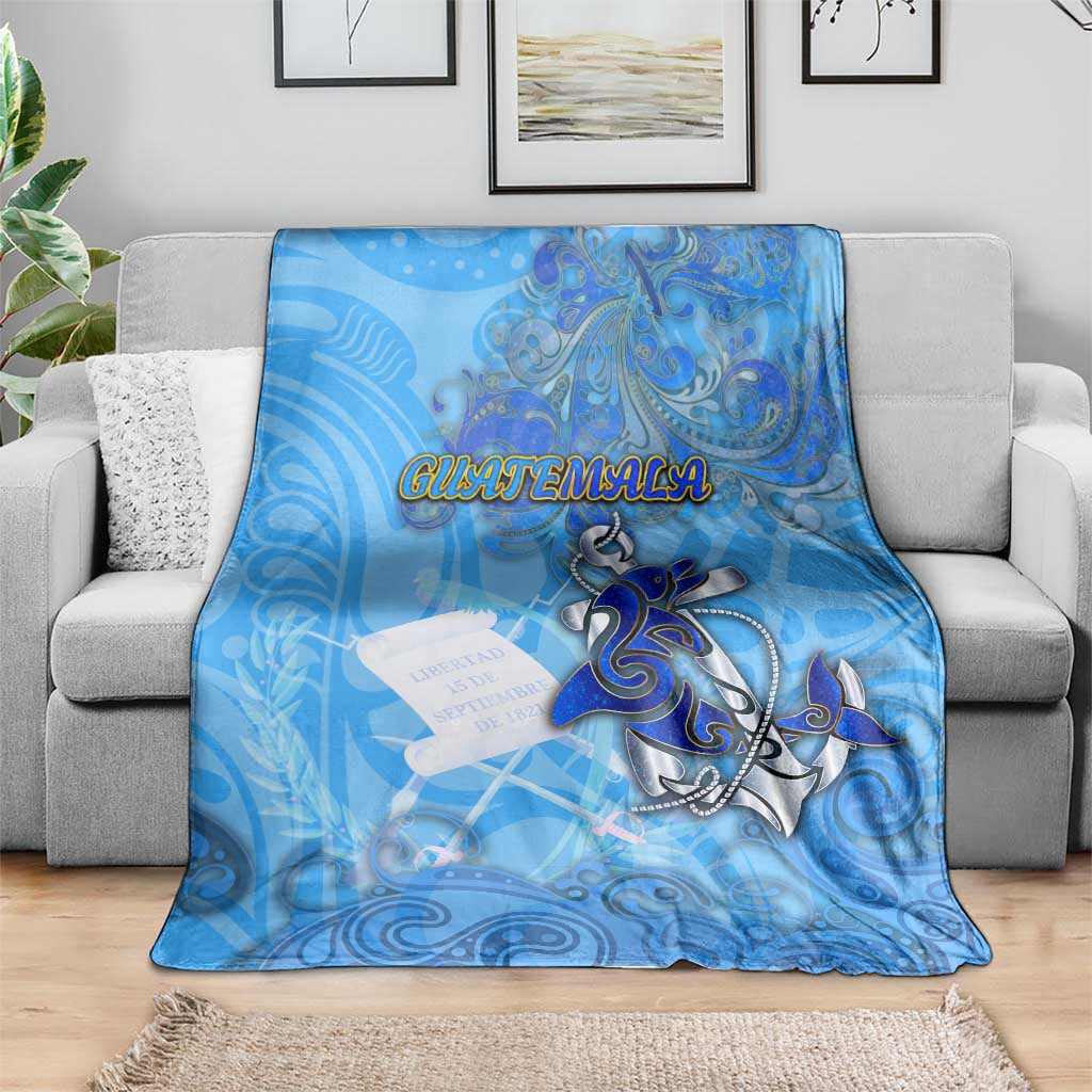 Ocean Spirit of Guatemala Blanket Anchored in Guatemalan Pride - Aussie Hoodie