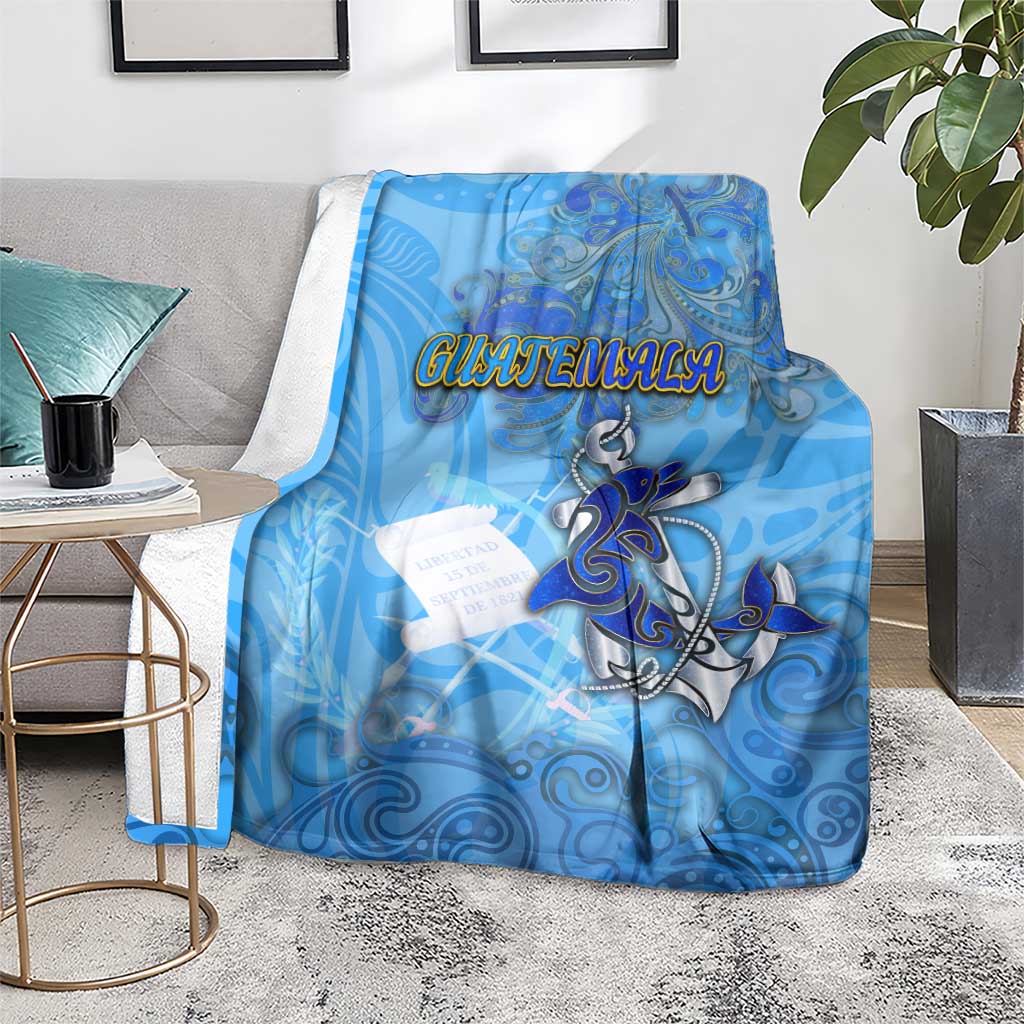 Ocean Spirit of Guatemala Blanket Anchored in Guatemalan Pride - Aussie Hoodie
