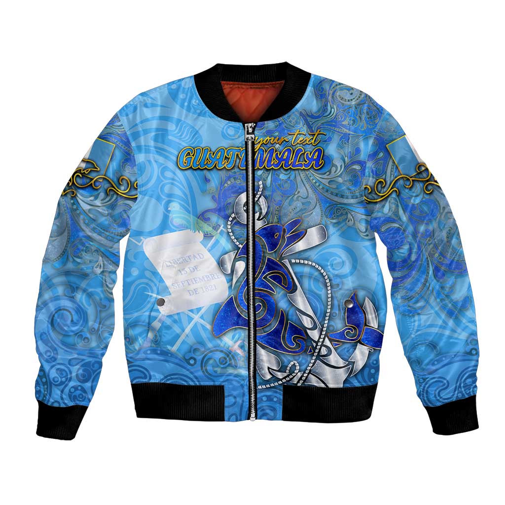 Ocean Spirit of Guatemala Bomber Jacket Anchored in Guatemalan Pride - Aussie Hoodie