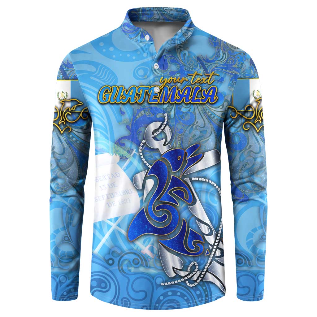 Ocean Spirit of Guatemala Button Sweatshirt Anchored in Guatemalan Pride - Aussie Hoodie
