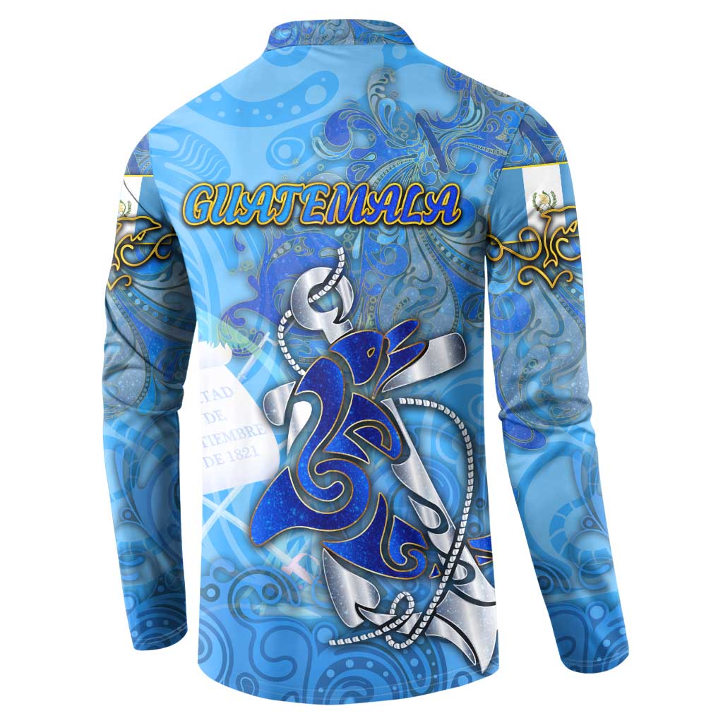 Ocean Spirit of Guatemala Button Sweatshirt Anchored in Guatemalan Pride - Aussie Hoodie