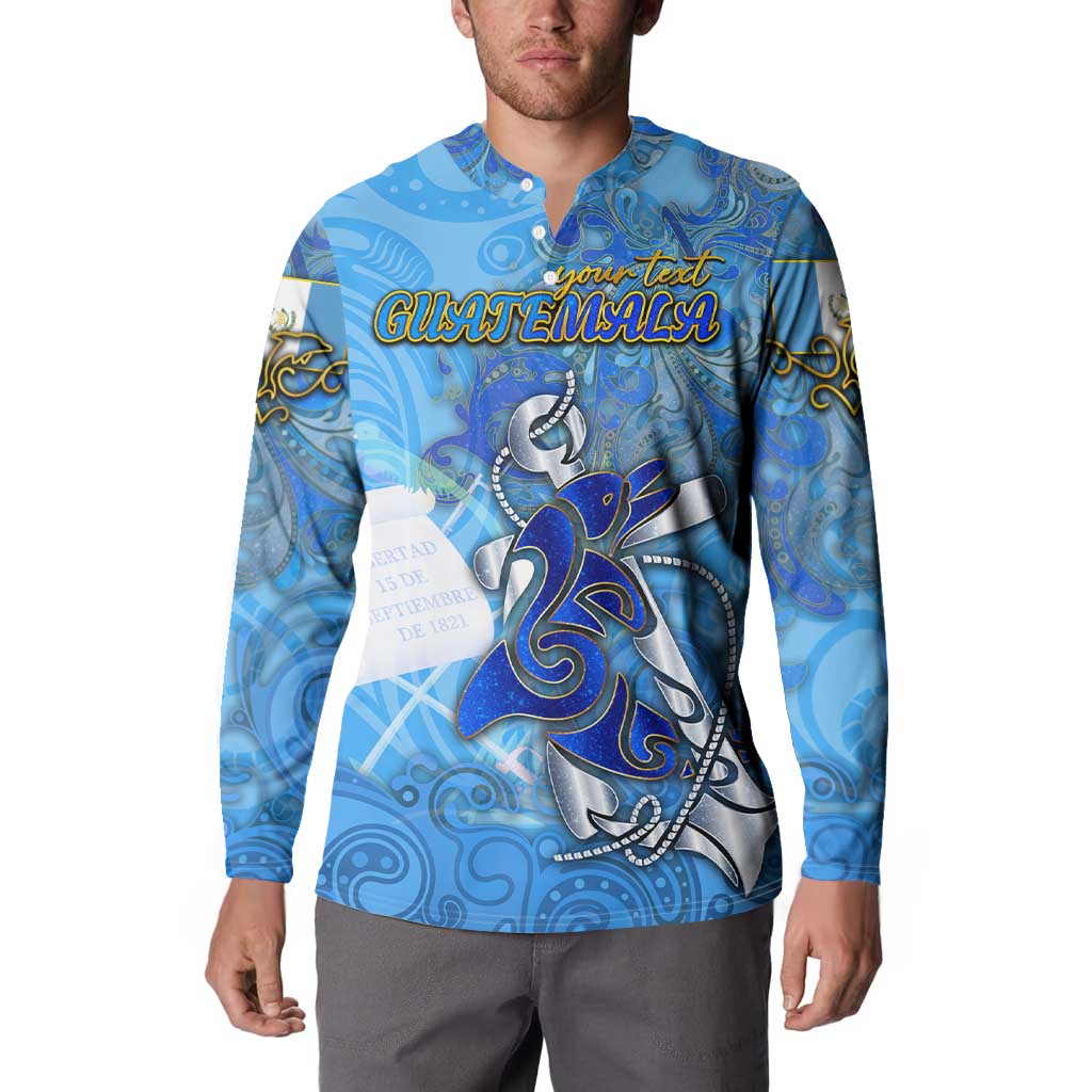 Ocean Spirit of Guatemala Button Sweatshirt Anchored in Guatemalan Pride - Aussie Hoodie