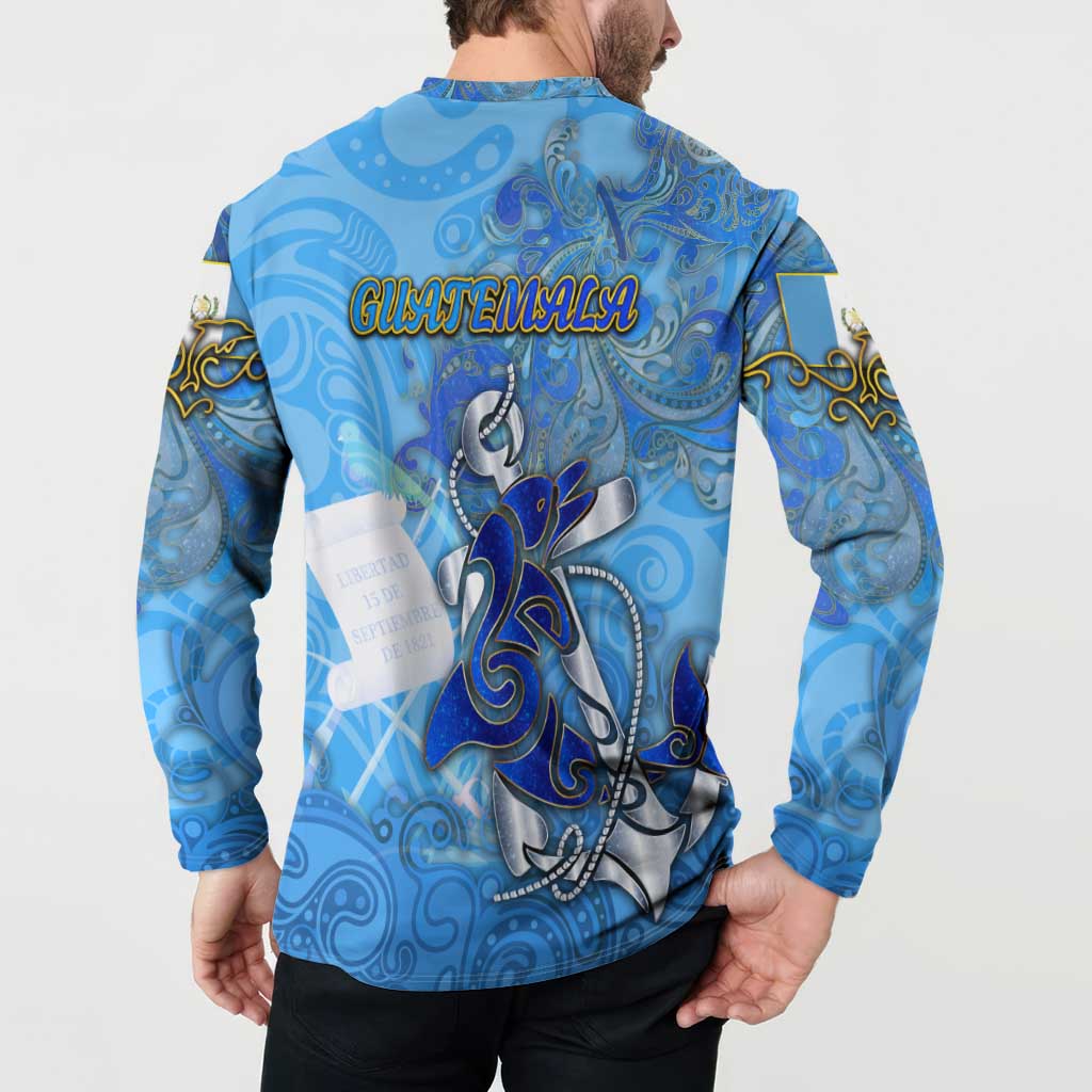 Ocean Spirit of Guatemala Button Sweatshirt Anchored in Guatemalan Pride - Aussie Hoodie