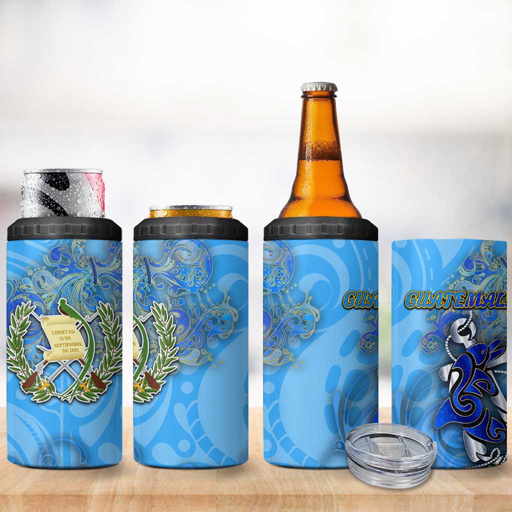 Ocean Spirit of Guatemala 4 in 1 Can Cooler Tumbler Anchored in Guatemalan Pride - Aussie Hoodie
