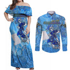 Ocean Spirit of Guatemala Couples Matching Off Shoulder Maxi Dress and Long Sleeve Button Shirt Anchored in Guatemalan Pride - Aussie Hoodie