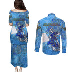 Ocean Spirit of Guatemala Couples Matching Puletasi and Long Sleeve Button Shirt Anchored in Guatemalan Pride - Aussie Hoodie