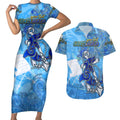 Ocean Spirit of Guatemala Couples Matching Short Sleeve Bodycon Dress and Hawaiian Shirt Anchored in Guatemalan Pride - Aussie Hoodie