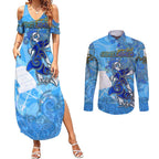 Ocean Spirit of Guatemala Couples Matching Summer Maxi Dress and Long Sleeve Button Shirt Anchored in Guatemalan Pride - Aussie Hoodie