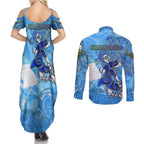 Ocean Spirit of Guatemala Couples Matching Summer Maxi Dress and Long Sleeve Button Shirt Anchored in Guatemalan Pride - Aussie Hoodie