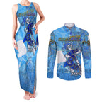 Ocean Spirit of Guatemala Couples Matching Tank Maxi Dress and Long Sleeve Button Shirt Anchored in Guatemalan Pride - Aussie Hoodie