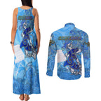 Ocean Spirit of Guatemala Couples Matching Tank Maxi Dress and Long Sleeve Button Shirt Anchored in Guatemalan Pride - Aussie Hoodie