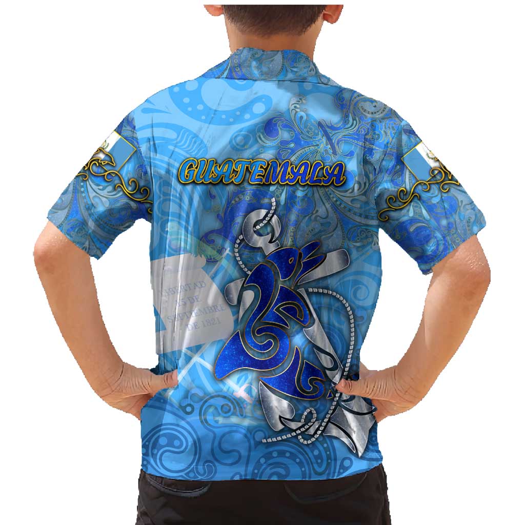 Ocean Spirit of Guatemala Family Matching Mermaid Dress and Hawaiian Shirt Anchored in Guatemalan Pride - Aussie Hoodie