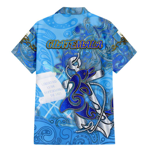 Ocean Spirit of Guatemala Family Matching Mermaid Dress and Hawaiian Shirt Anchored in Guatemalan Pride - Aussie Hoodie