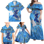 Ocean Spirit of Guatemala Family Matching Off Shoulder Maxi Dress and Hawaiian Shirt Anchored in Guatemalan Pride - Aussie Hoodie
