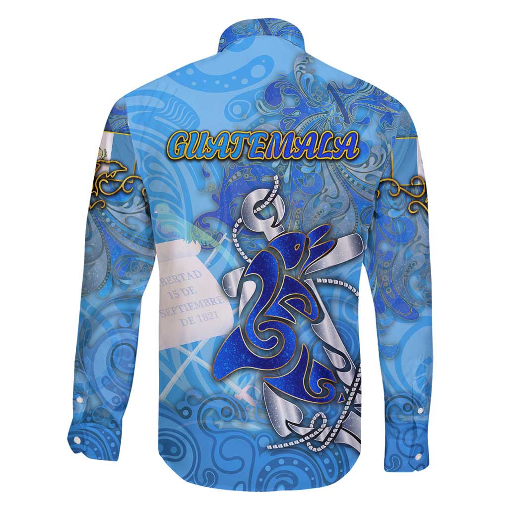 Ocean Spirit of Guatemala Family Matching Off Shoulder Maxi Dress and Hawaiian Shirt Anchored in Guatemalan Pride - Aussie Hoodie