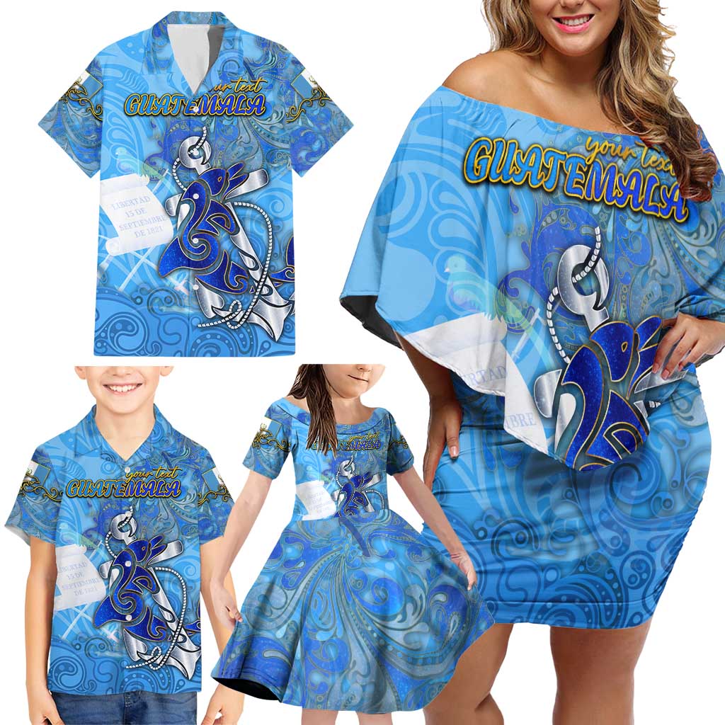 Ocean Spirit of Guatemala Family Matching Off Shoulder Short Dress and Hawaiian Shirt Anchored in Guatemalan Pride - Aussie Hoodie