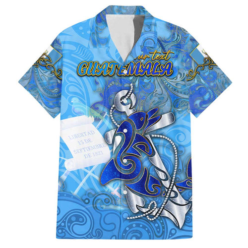 Ocean Spirit of Guatemala Family Matching Off Shoulder Short Dress and Hawaiian Shirt Anchored in Guatemalan Pride - Aussie Hoodie