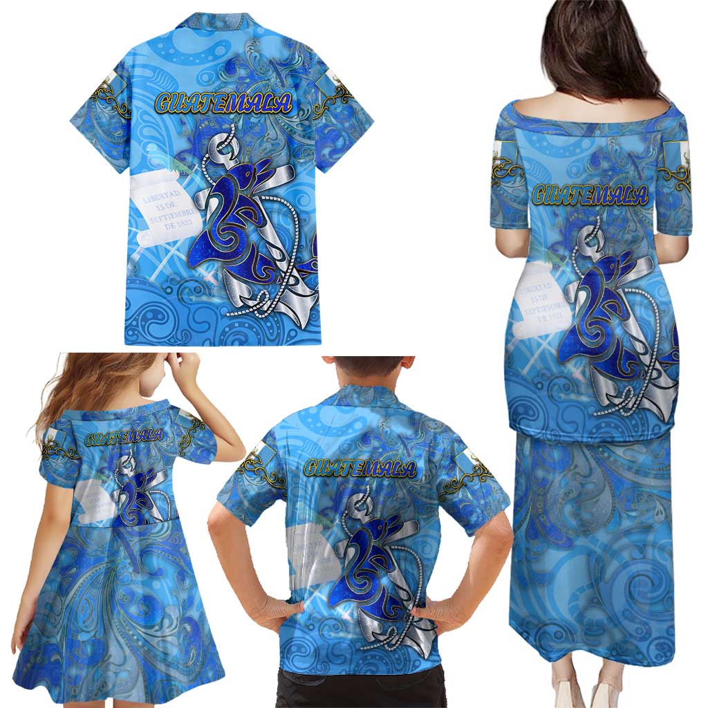 Ocean Spirit of Guatemala Family Matching Puletasi and Hawaiian Shirt Anchored in Guatemalan Pride - Aussie Hoodie