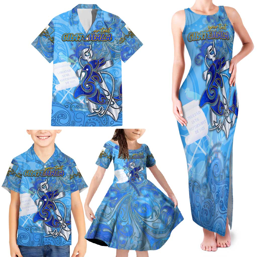 Ocean Spirit of Guatemala Family Matching Tank Maxi Dress and Hawaiian Shirt Anchored in Guatemalan Pride - Aussie Hoodie