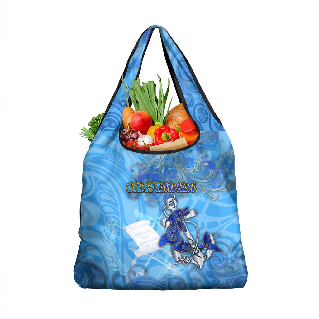 Ocean Spirit of Guatemala Grocery Bag Anchored in Guatemalan Pride - Aussie Hoodie
